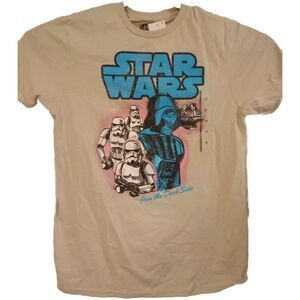 Star Wars Beige Men's Short Sleeve T-Shirt Medium